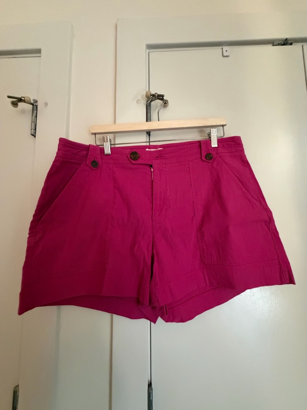 Anthropologie Maeve Fuchsia Linen-Blend Shorts